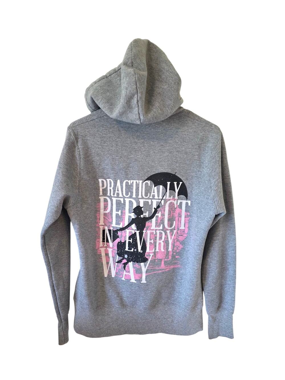 Disney Parks Womens Epcot Showcase Mary Poppins Hoodie Size Medium Gray